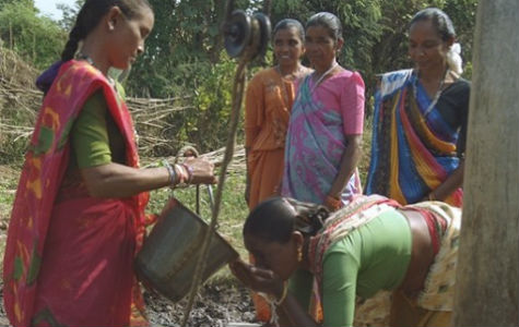 Women collecting water