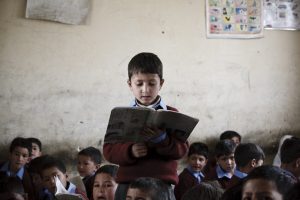 Young student in the nursery class : Chabnam is in charge of the youngers.