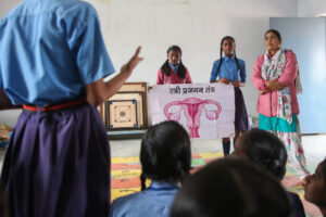 Menstrual education in India. Photo credit: Mansi Midha / AKDN