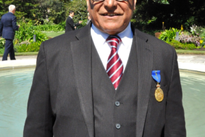 Ashak Nathwani, at the ceremony where he was awarded Member of the Order of Australia in 2017.