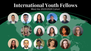A collage of headshots from the 2023 International Youth Fellows.