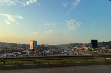 A sunrise over Kampala.