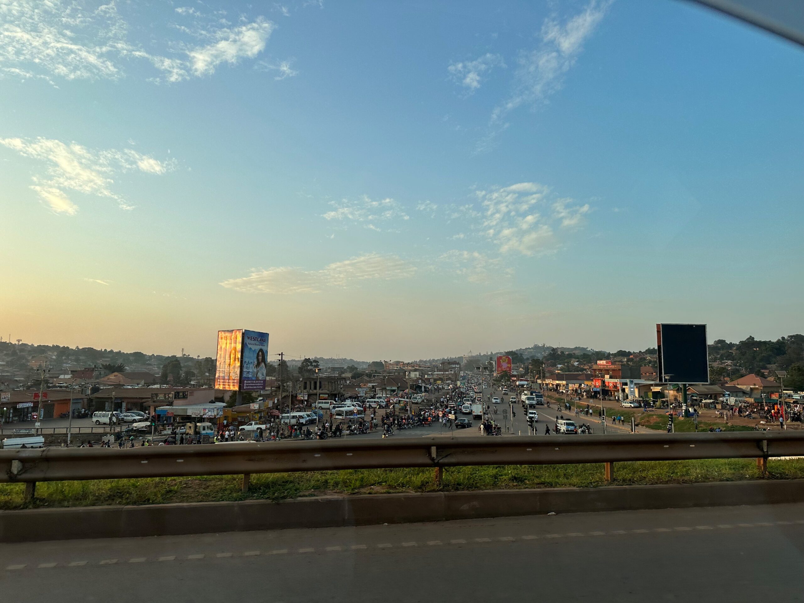 A wide landscape photo of a sunrise over the city.