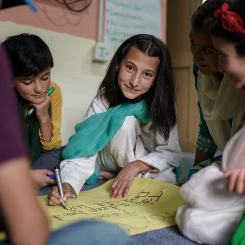 PK2023-186 14-year-old Atila Sayeed from Hussaini Gojal actively participates in AFS (Adolescent Friendly Space) sessions after learning about their importance from her teachers and parents. As part of F4HE, these sessions center on navigating physical and emotional challenges, delving into crucial subjects like recognizing safe and unsafe spaces for young girls, fostering self-love, self-understanding, and mastering assertive communication with adults. Through dynamic group activities with peers, Atila is honing the skill of identifying safe and unsafe spaces in her surroundings.