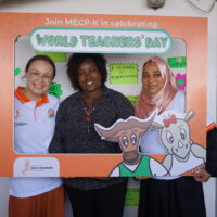DSC08753 Katiana (left) and teachers in Mombasa celebrate World Teacher's Day.